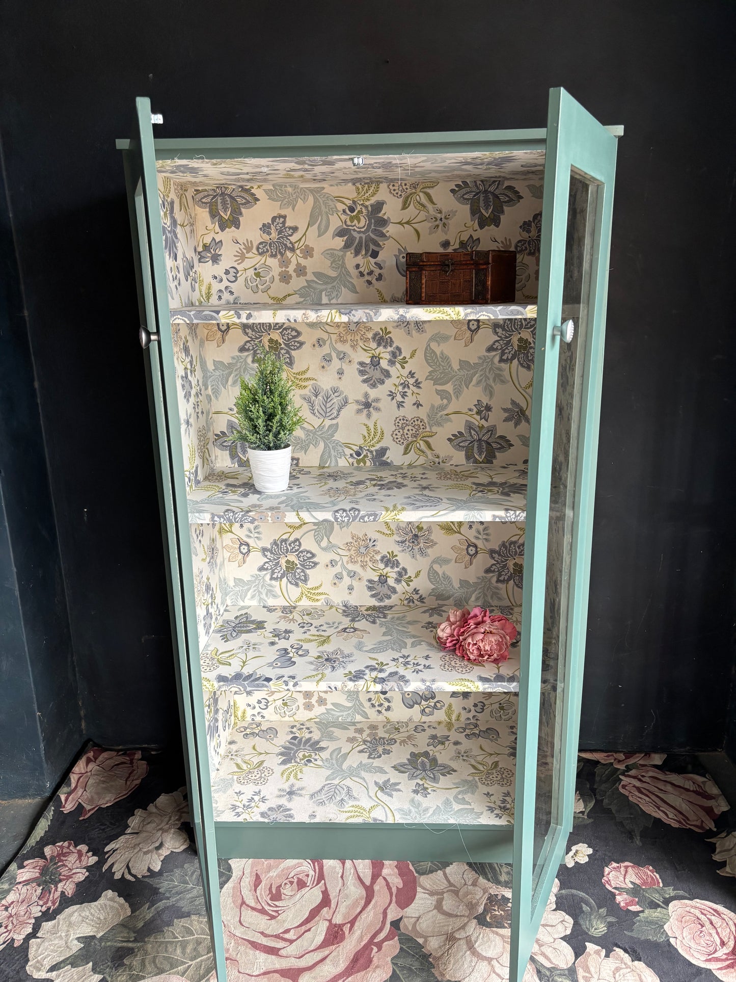 Aqua Glass Display Cabinet / Bookcase