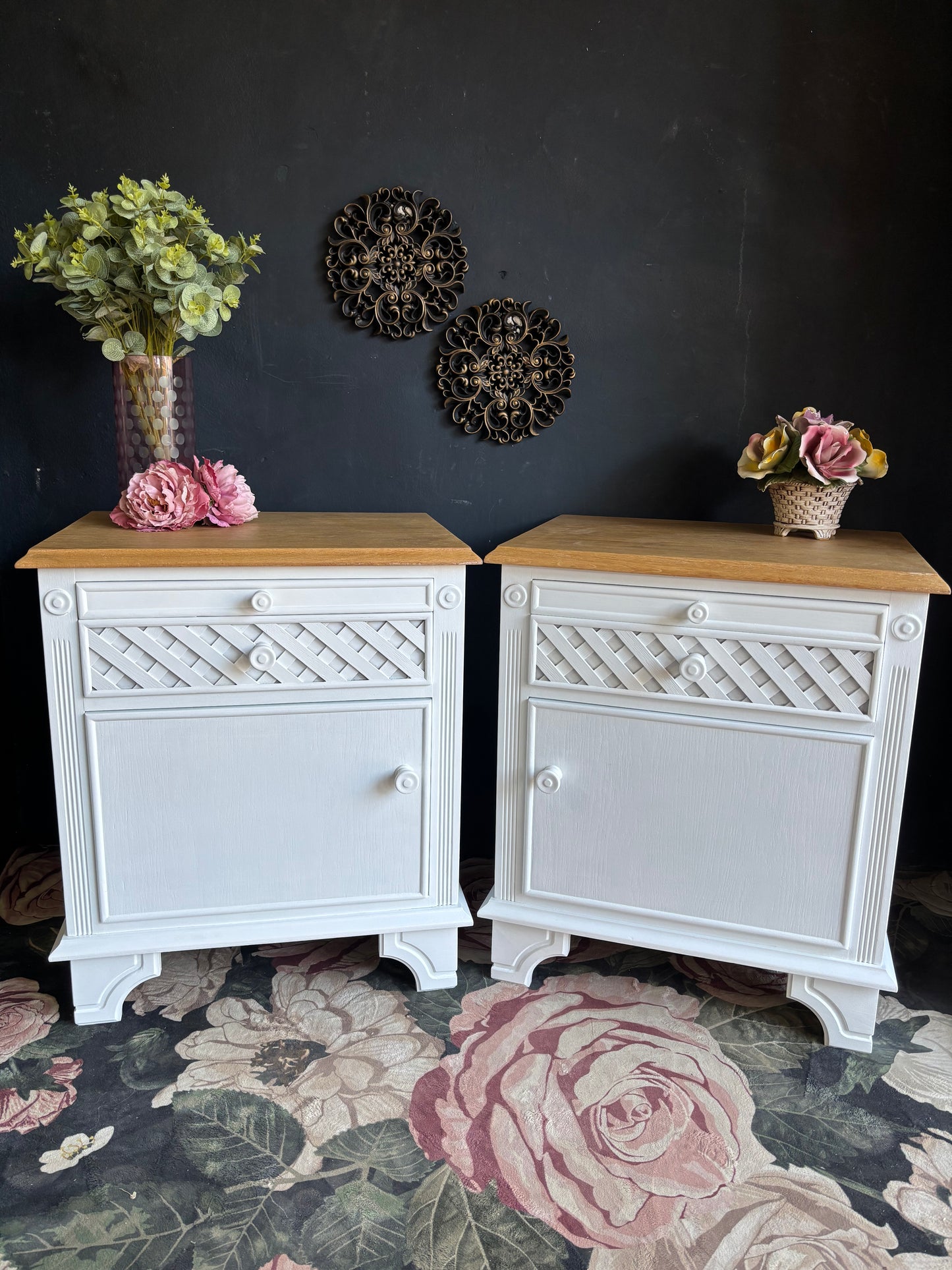 Solid Oak Bedside Pedestals – Pair