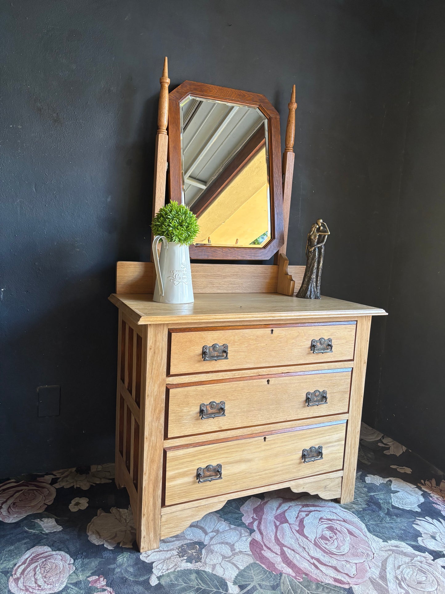 Oak Dressing Table with Mirror
