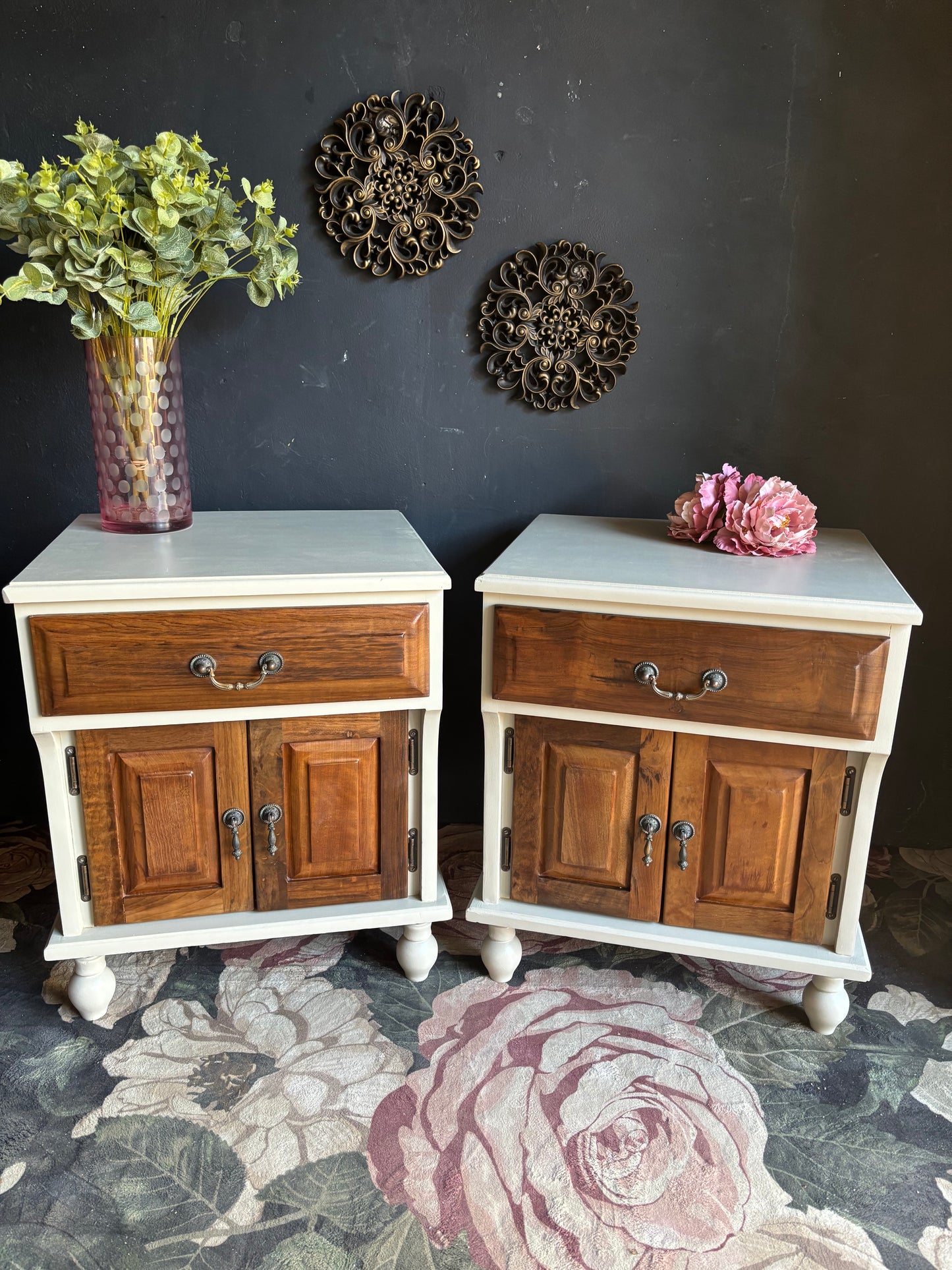 Two Tone Bedside Pedestals