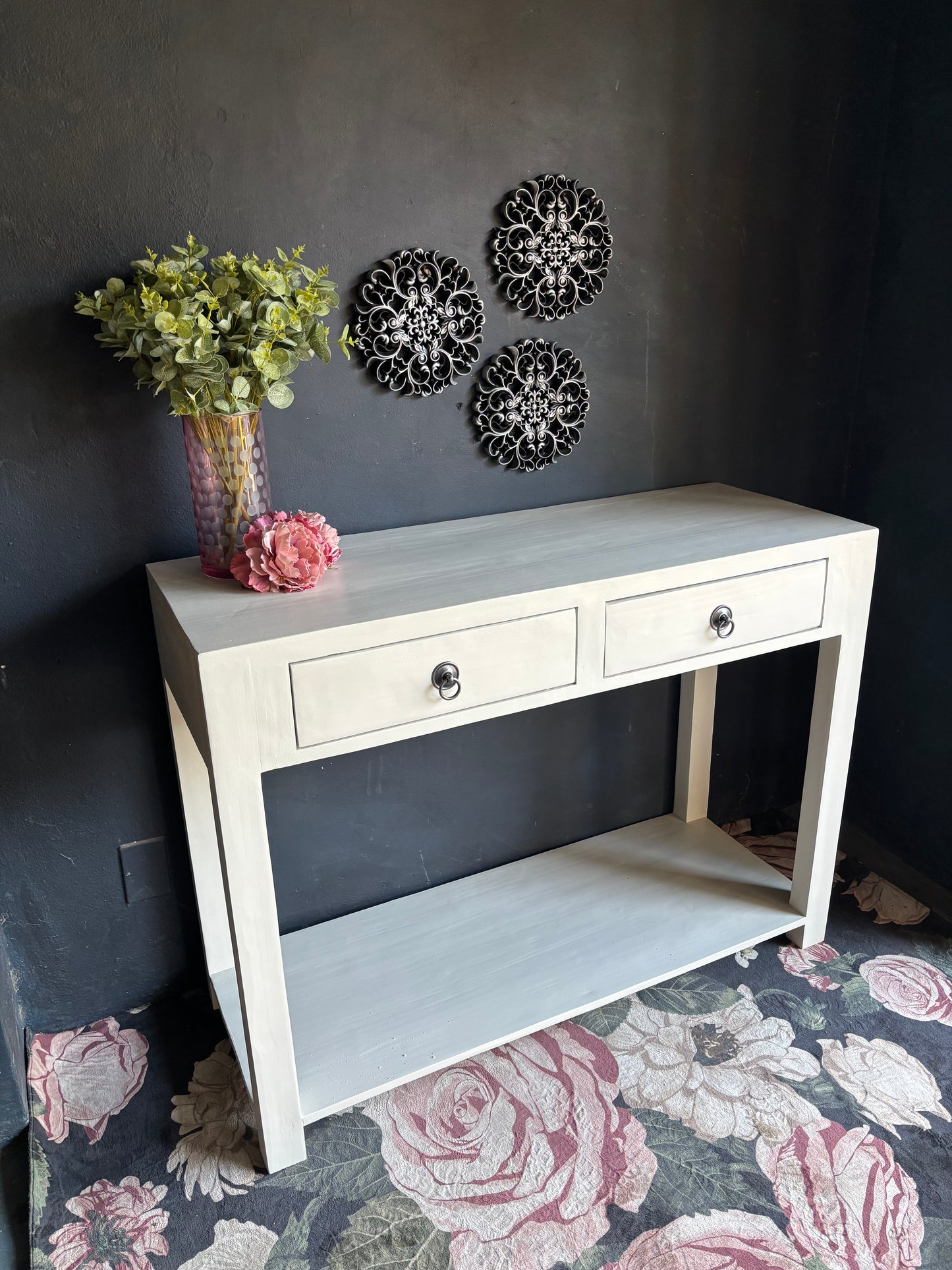 Soft White Two-Drawer Server/Console Table