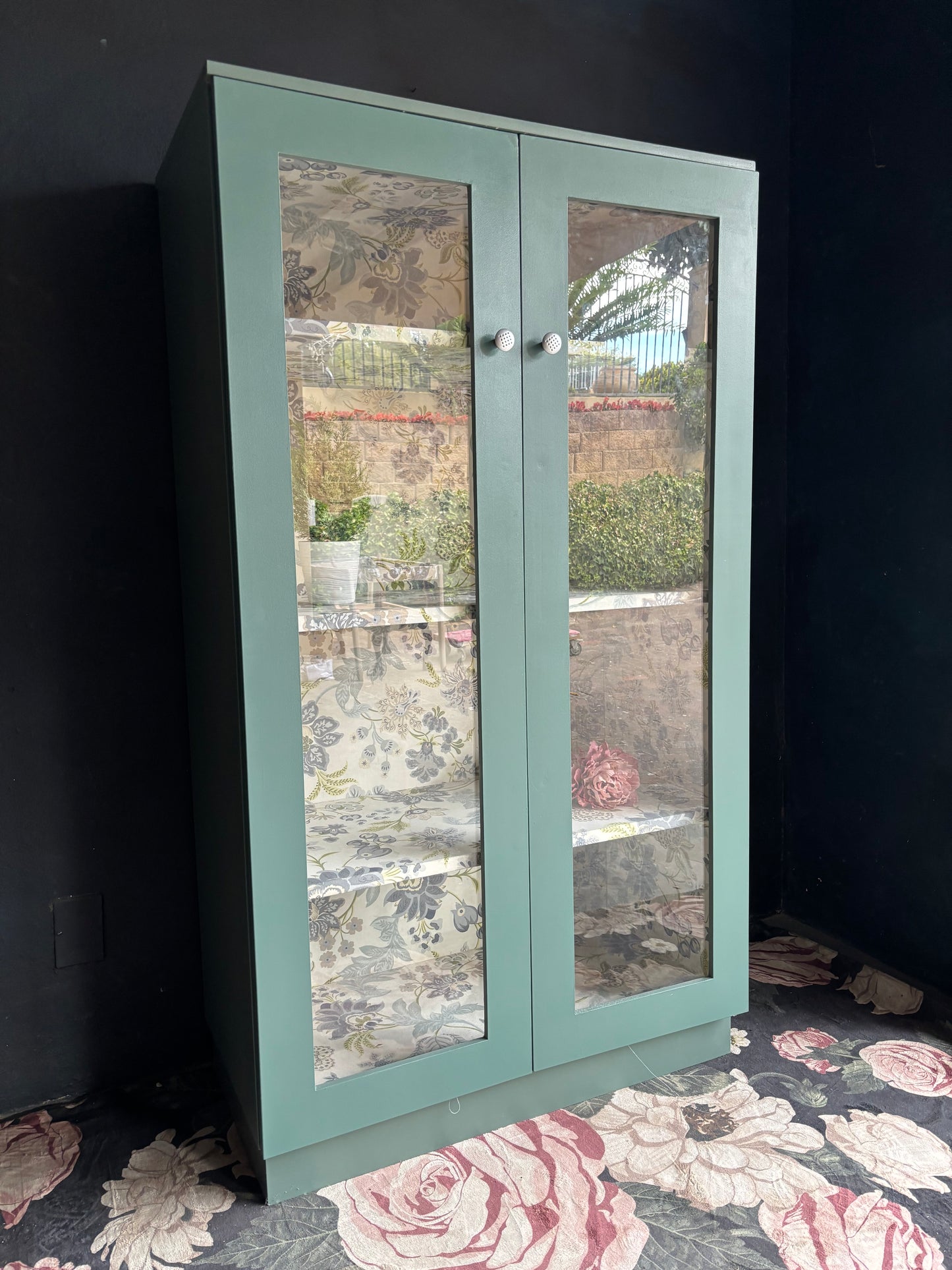 Aqua Glass Display Cabinet / Bookcase