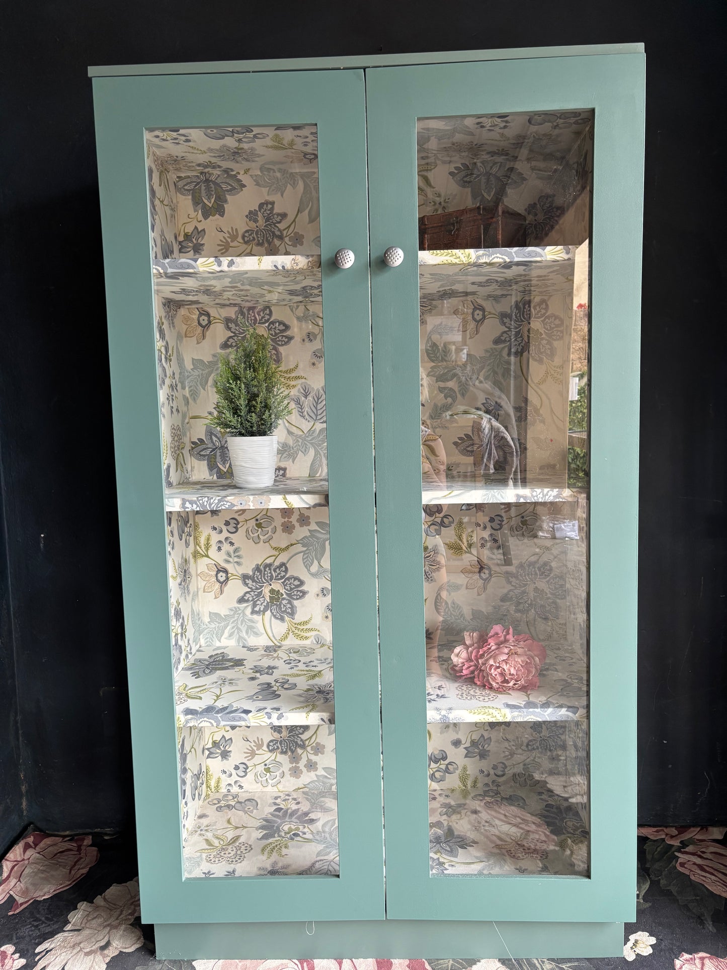 Aqua Glass Display Cabinet / Bookcase