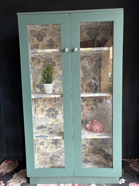 Aqua Glass Display Cabinet / Bookcase
