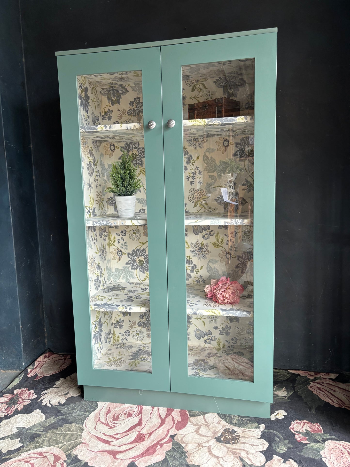 Aqua Glass Display Cabinet / Bookcase