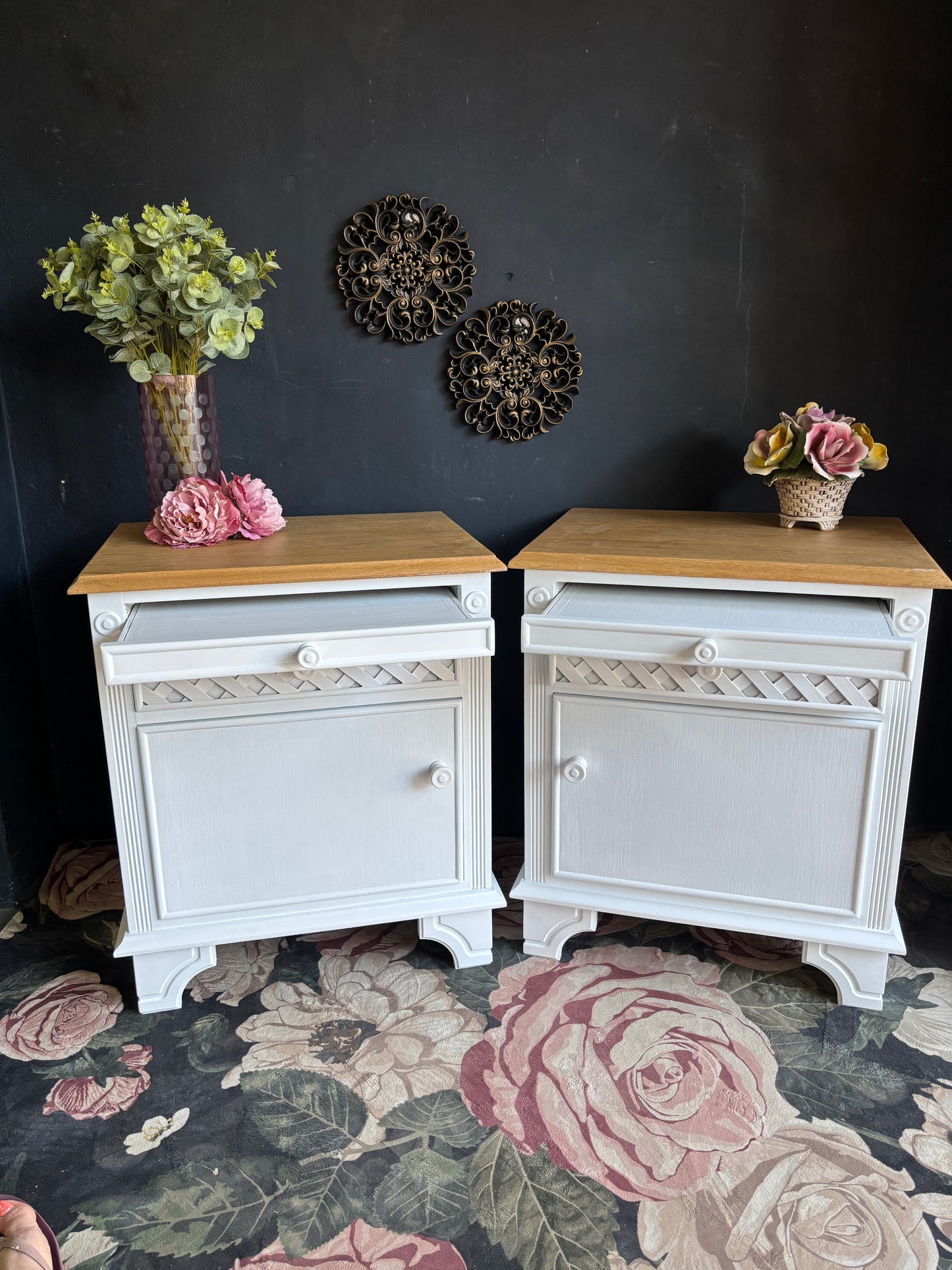 Solid Oak Bedside Pedestals – Pair