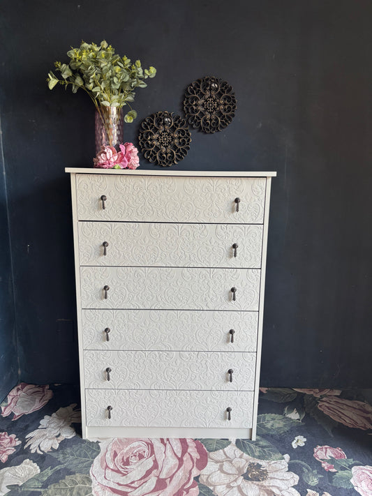 Soft Beige Embossed Tallboy