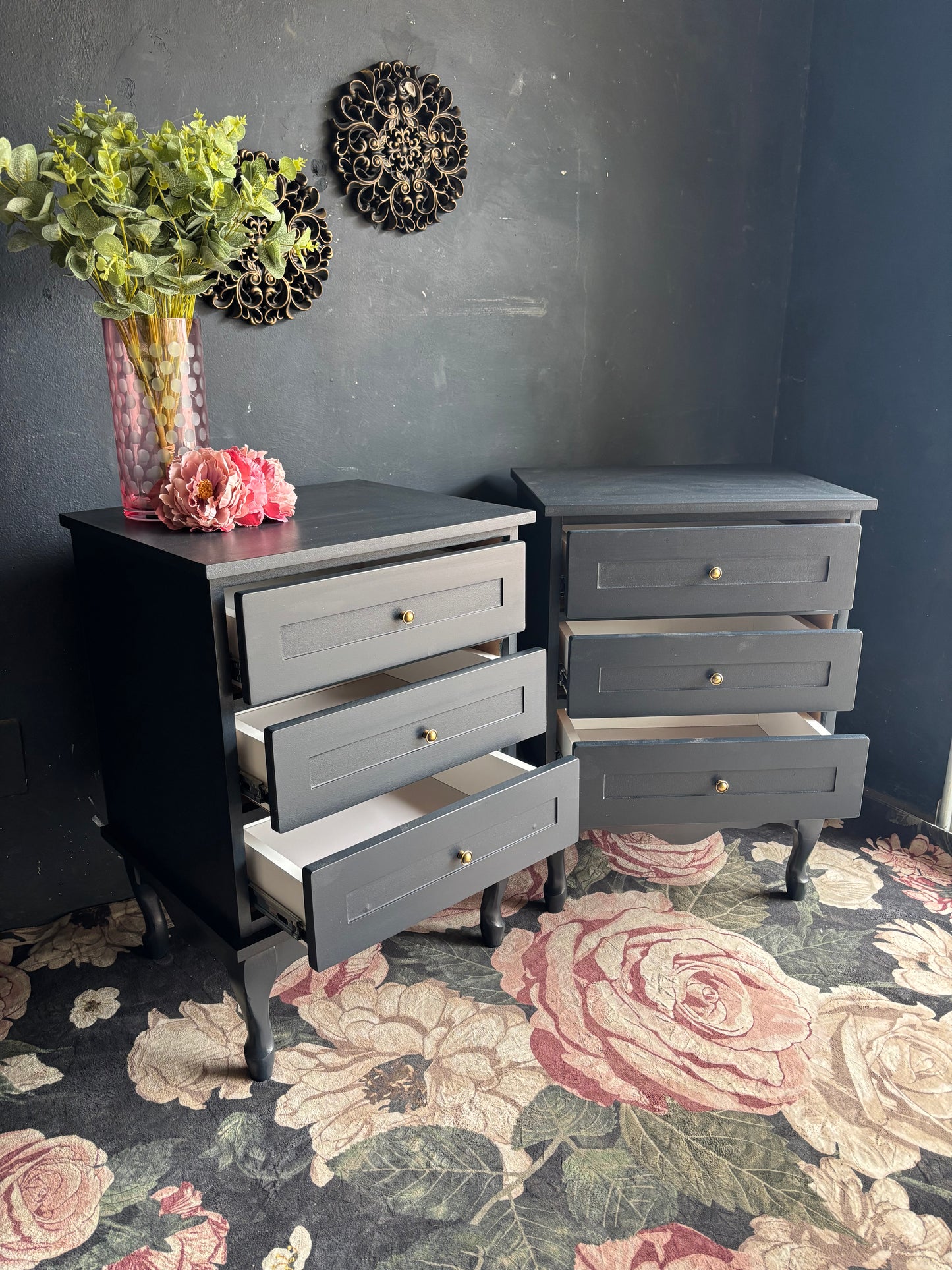Navy Blue Bedside Tables (Pair)