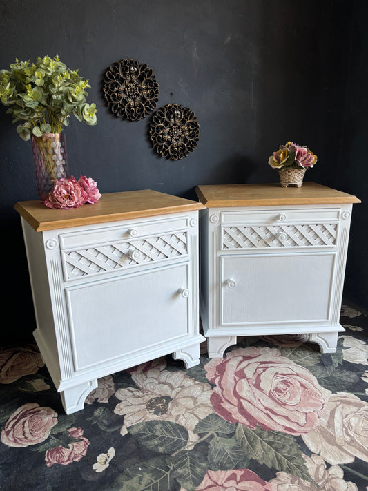 Solid Oak Bedside Pedestals – Pair