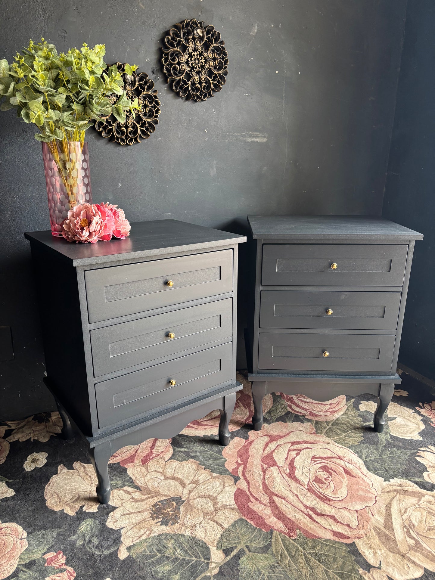 Navy Blue Bedside Tables (Pair)