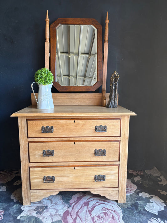 Oak Dressing Table with Mirror