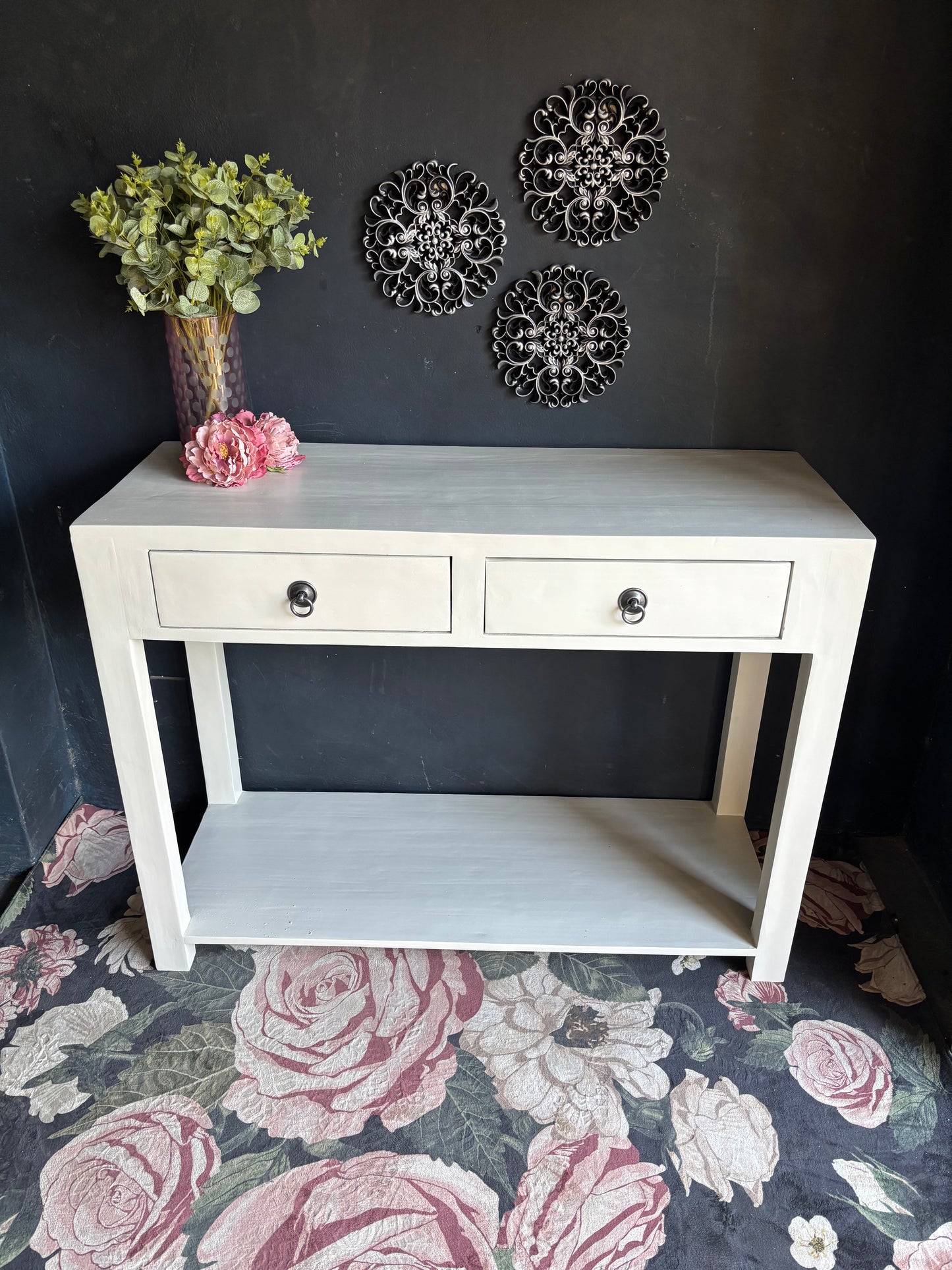 Soft White Two-Drawer Server/Console Table