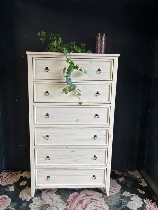 Tallboy 6 drawers Solid Pine