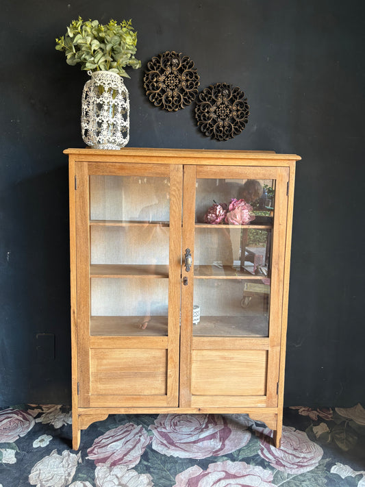 Wooden Display Cabinet with Glass Doors