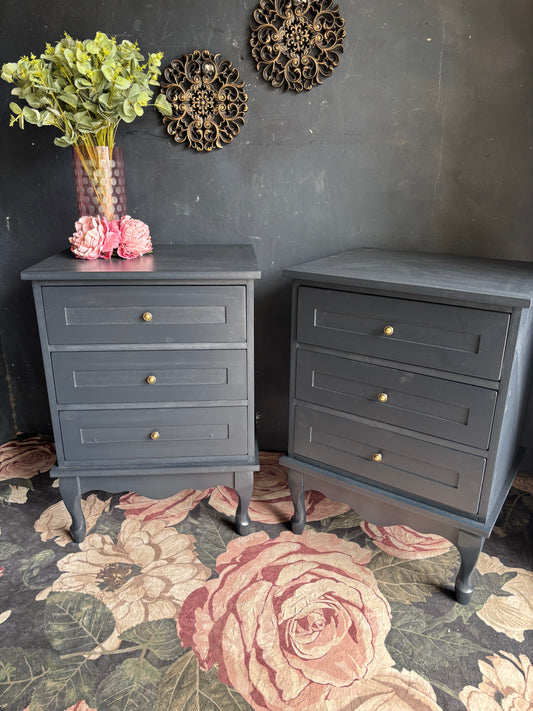 Navy Blue Bedside Tables (Pair)