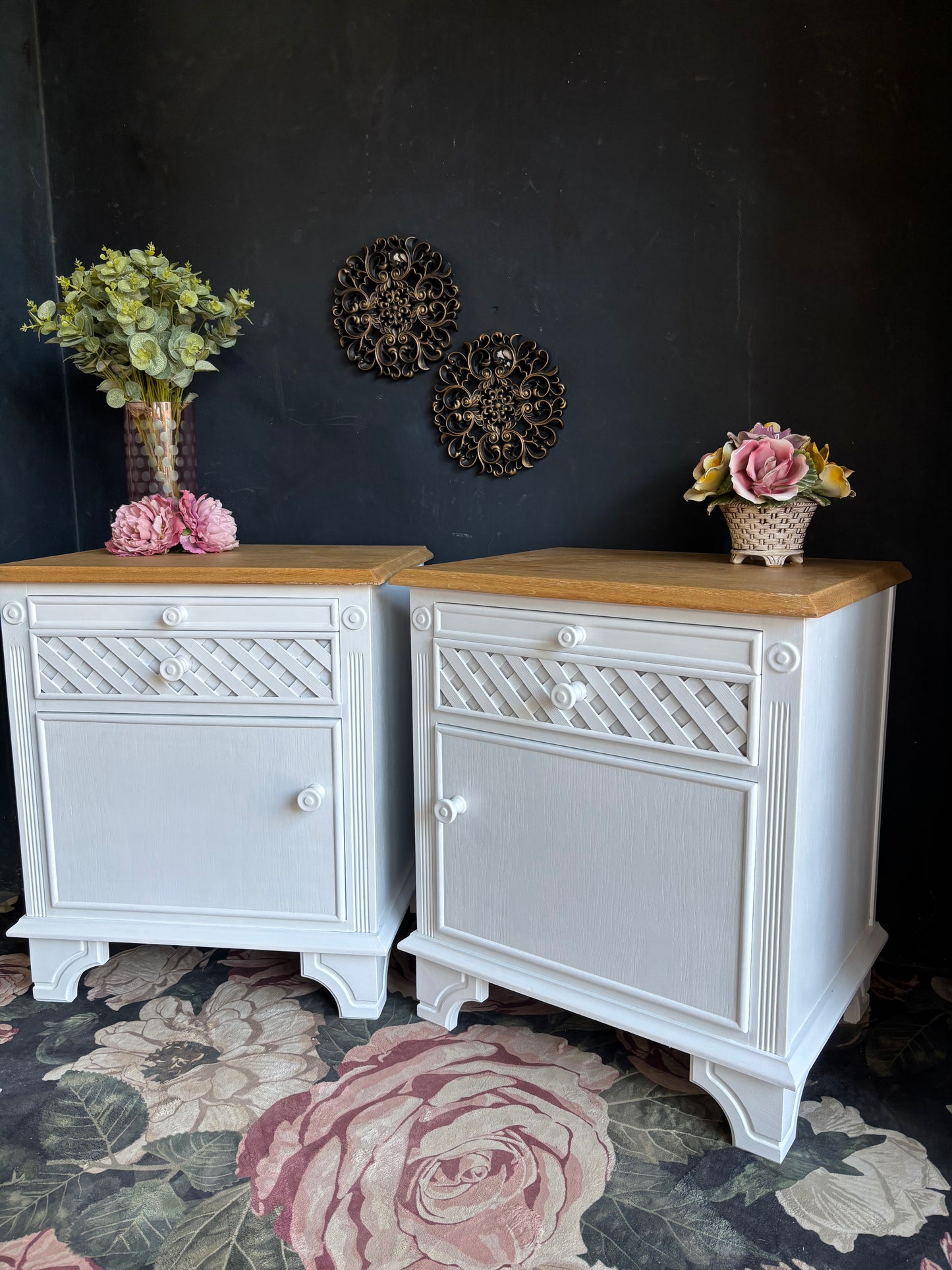 Solid Oak Bedside Pedestals – Pair