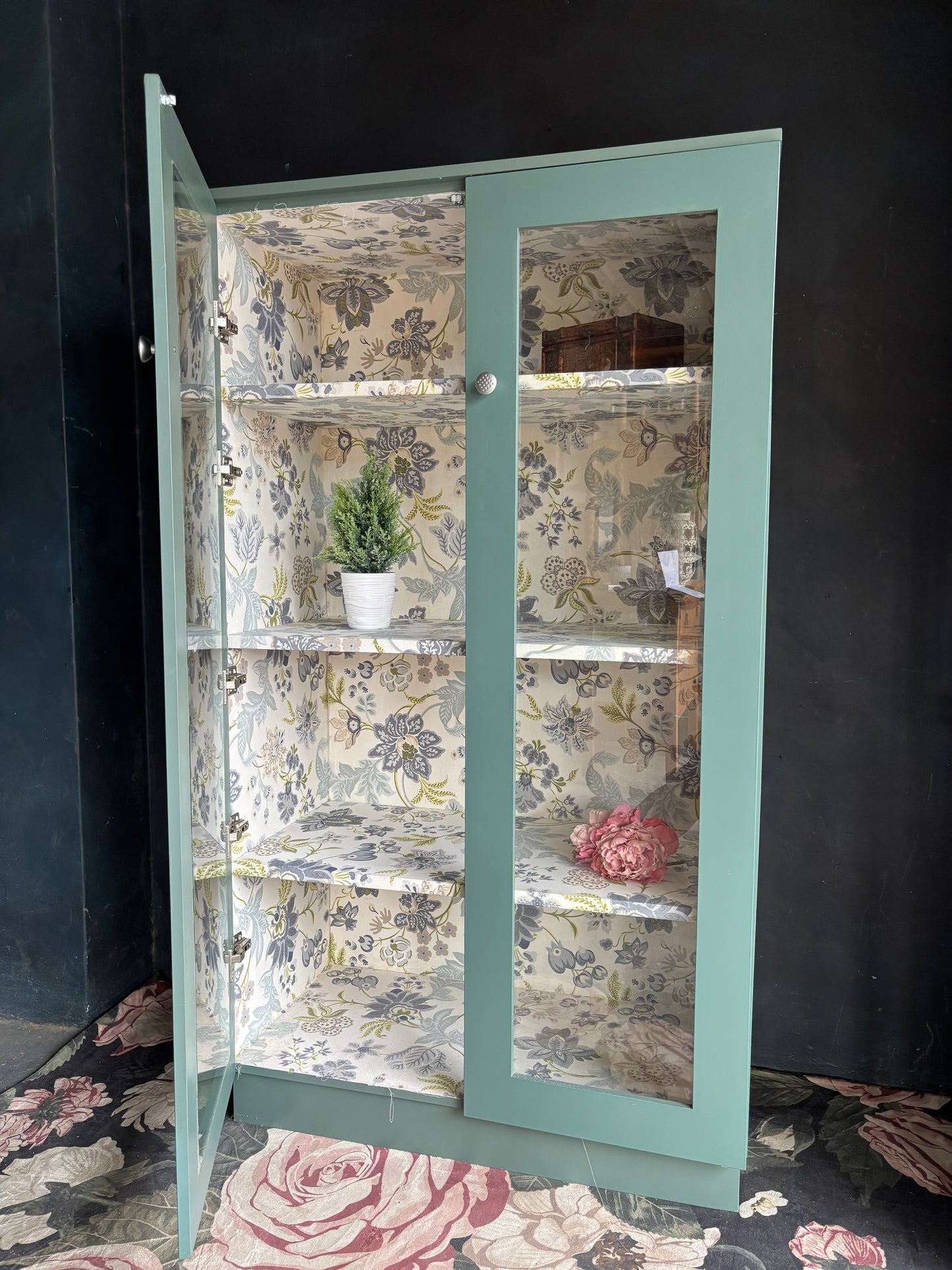 Aqua Glass Display Cabinet / Bookcase