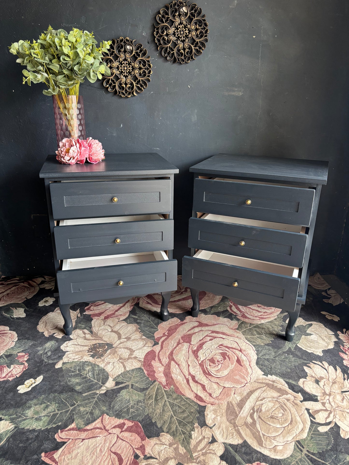 Navy Blue Bedside Tables (Pair)