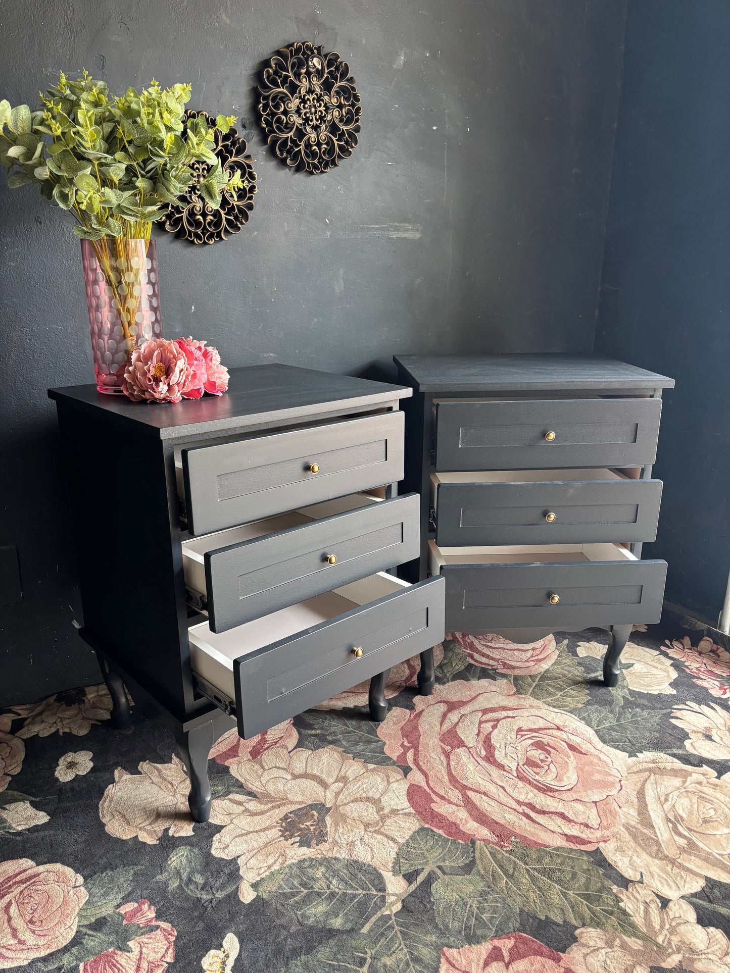 Navy Blue Bedside Tables (Pair)