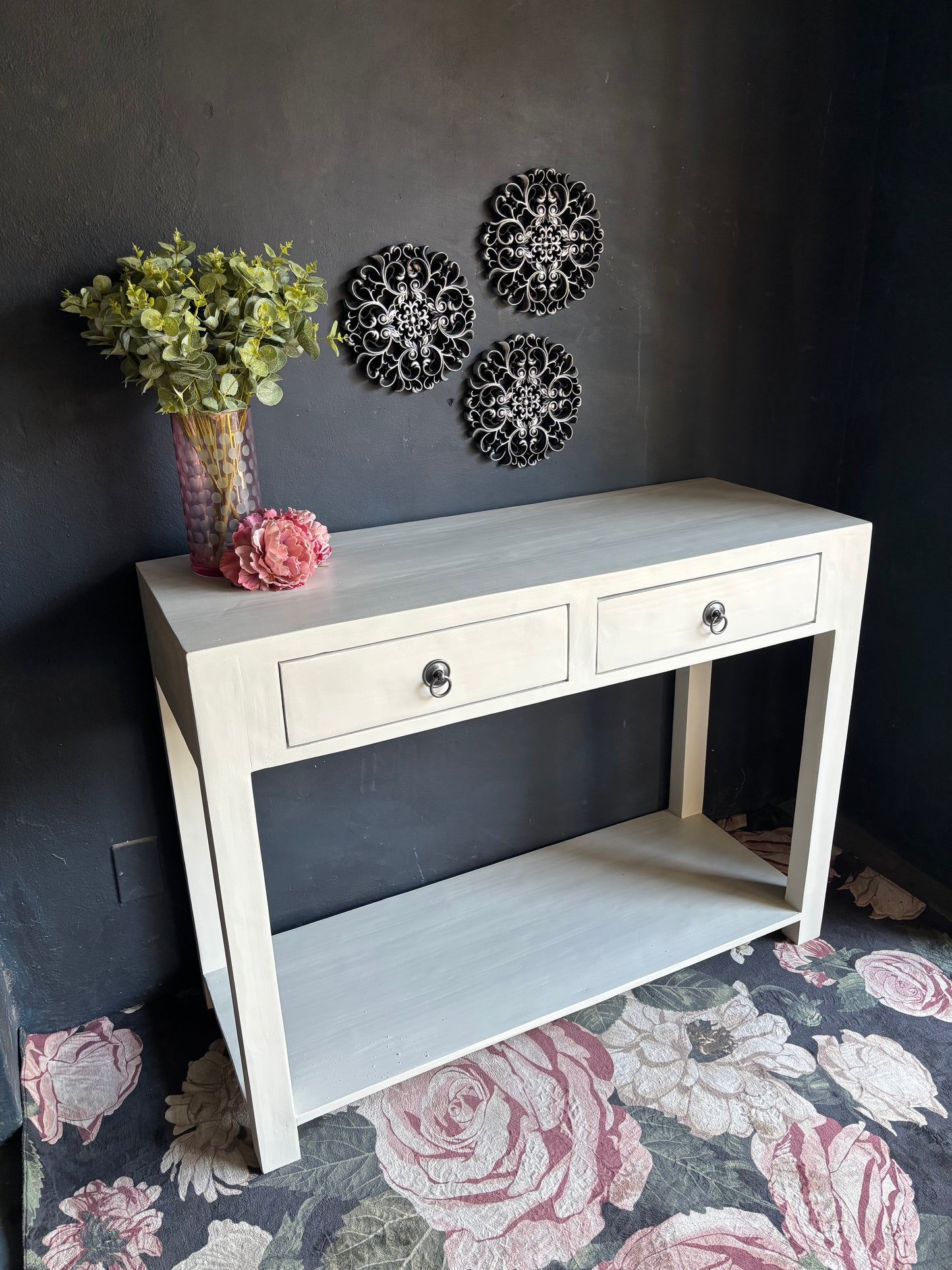 Soft White Two-Drawer Server/Console Table
