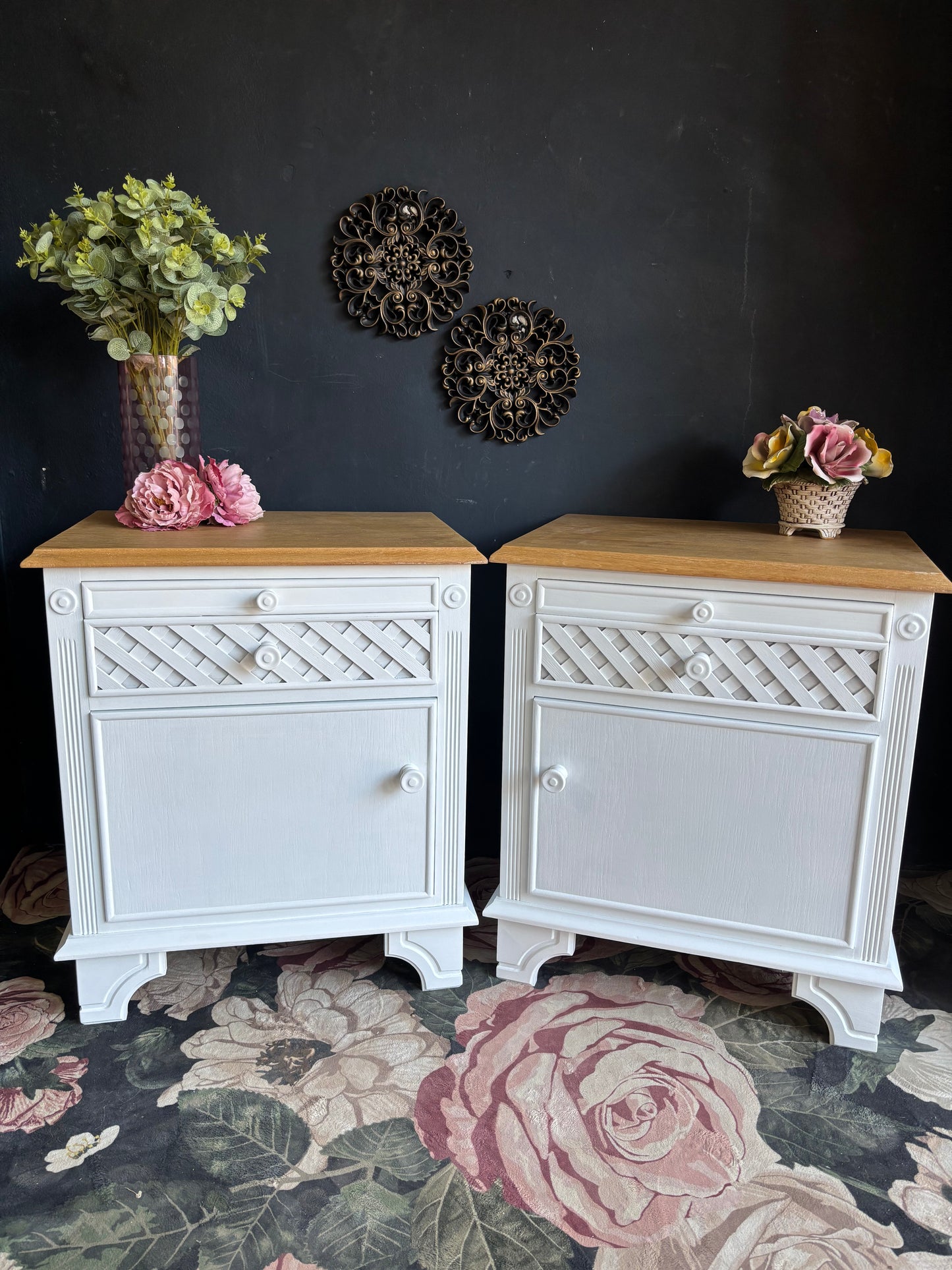 Solid Oak Bedside Pedestals – Pair