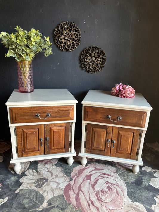 Two Tone Bedside Pedestals