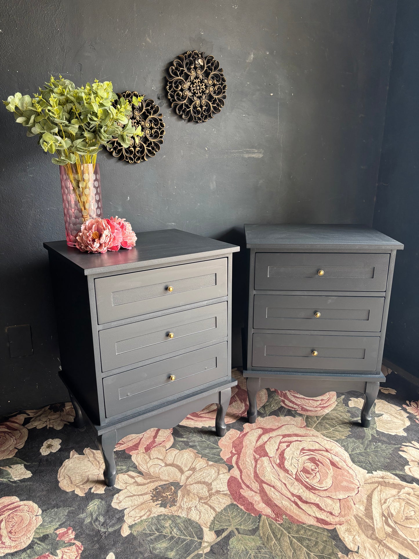 Navy Blue Bedside Tables (Pair)