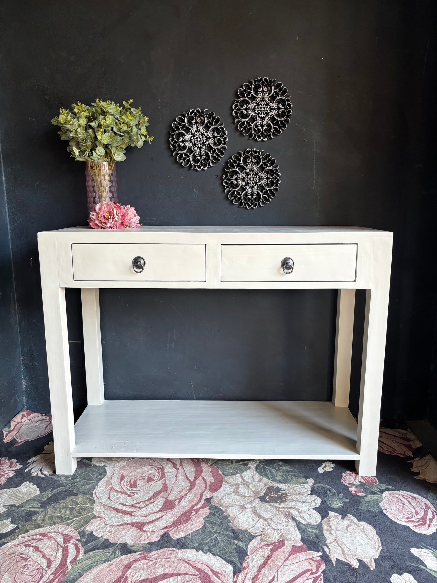Soft White Two-Drawer Server/Console Table