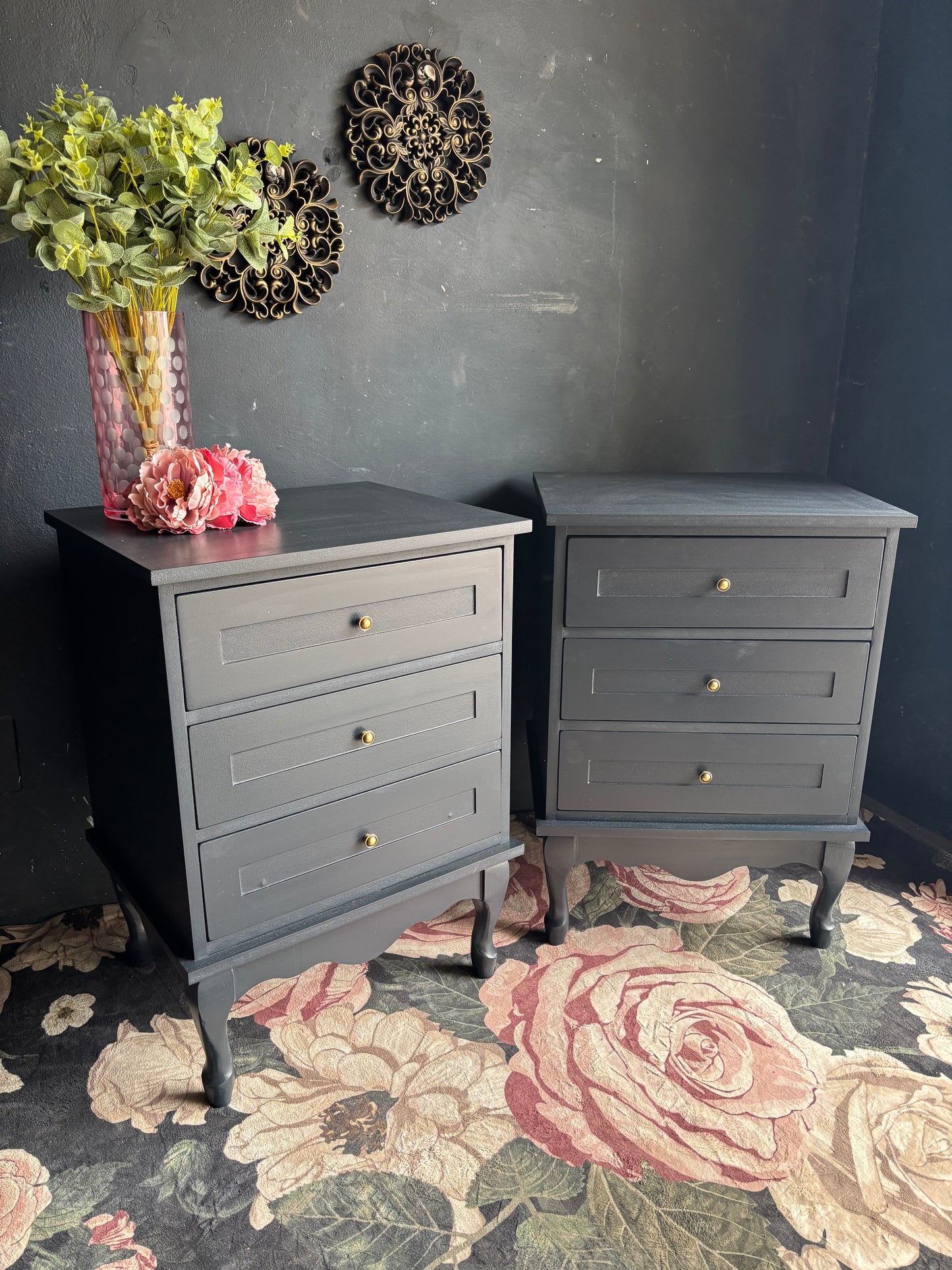 Navy Blue Bedside Tables (Pair)
