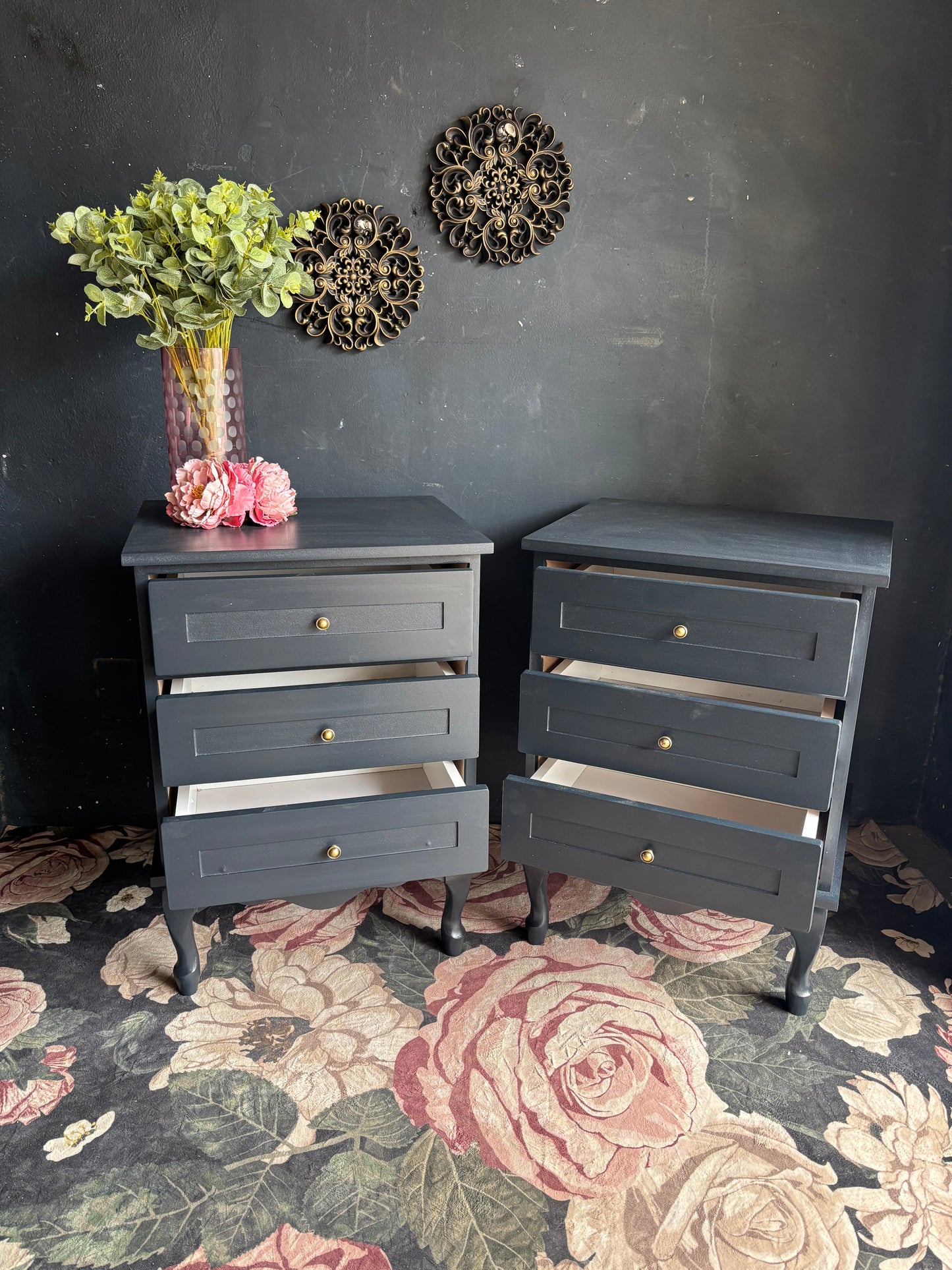 Navy Blue Bedside Tables (Pair)