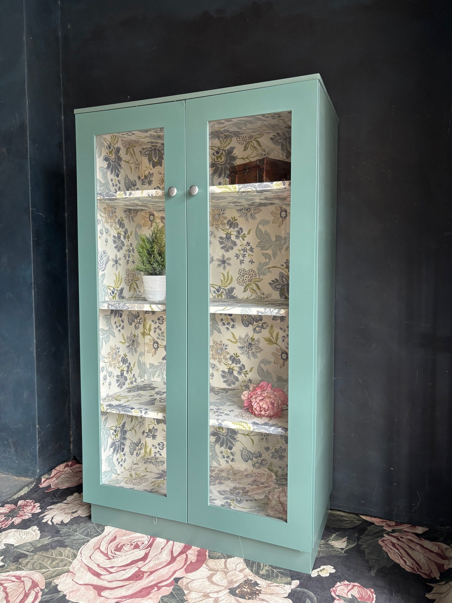 Aqua Glass Display Cabinet / Bookcase