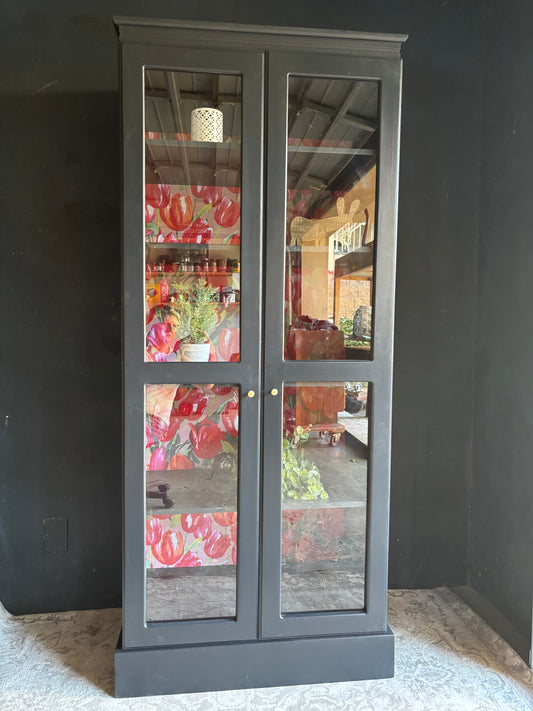 Navy Glass Display Cabinet