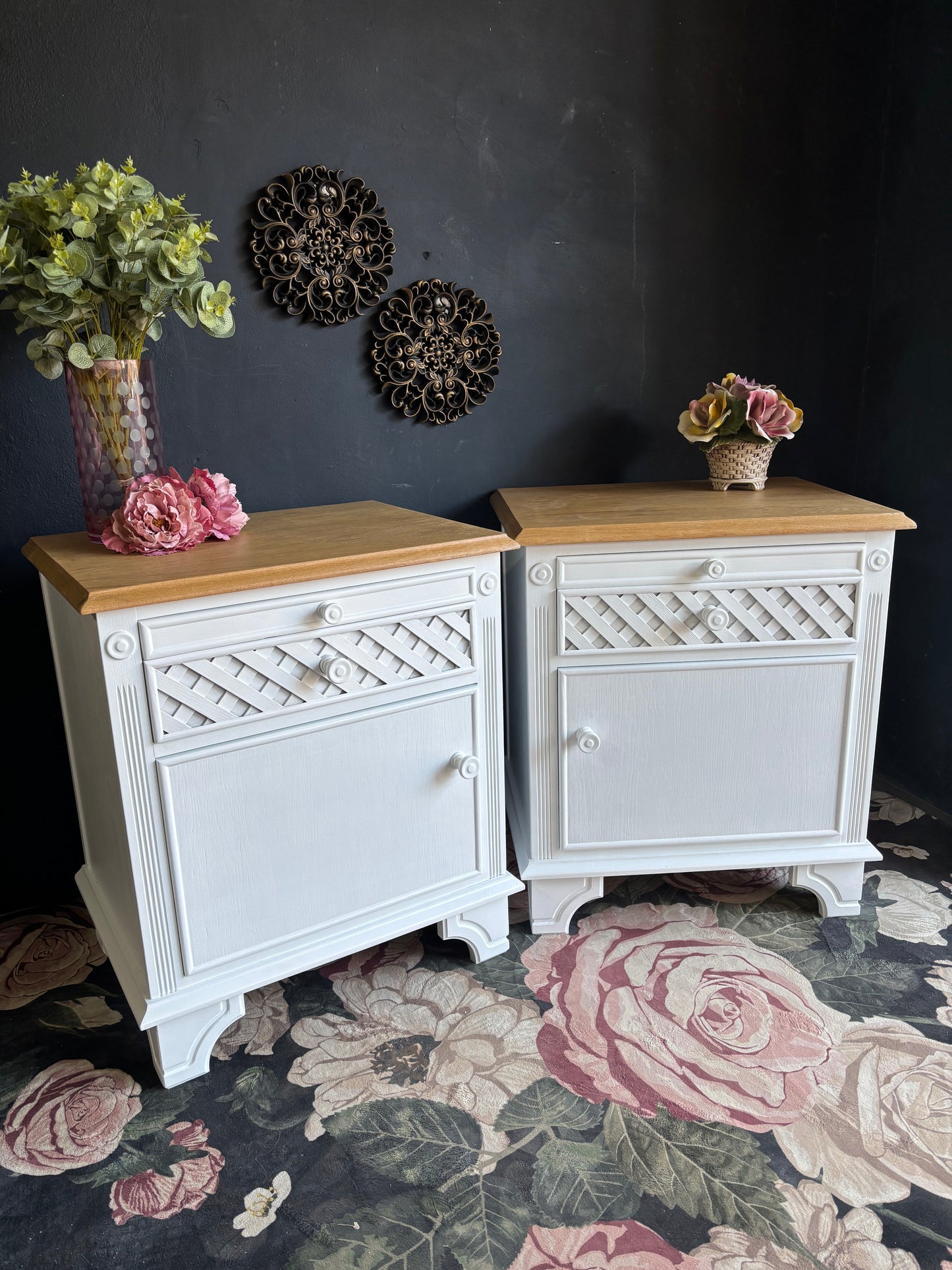 Solid Oak Bedside Pedestals – Pair