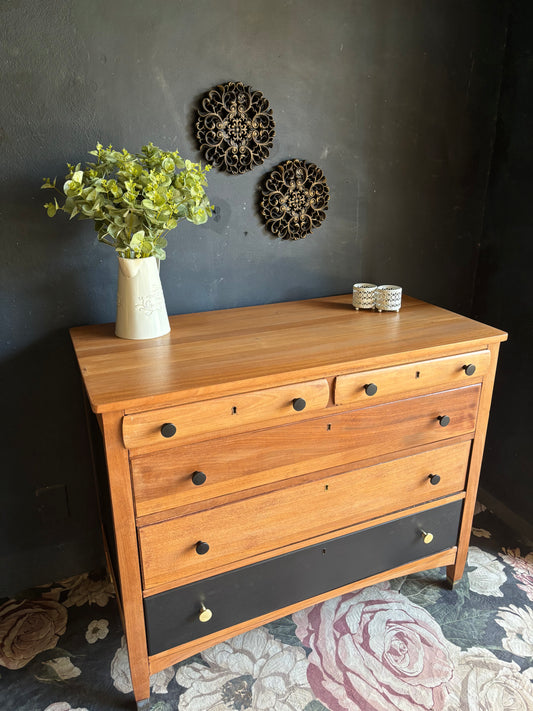 Solid Wood Multi Tone Chest of Drawers