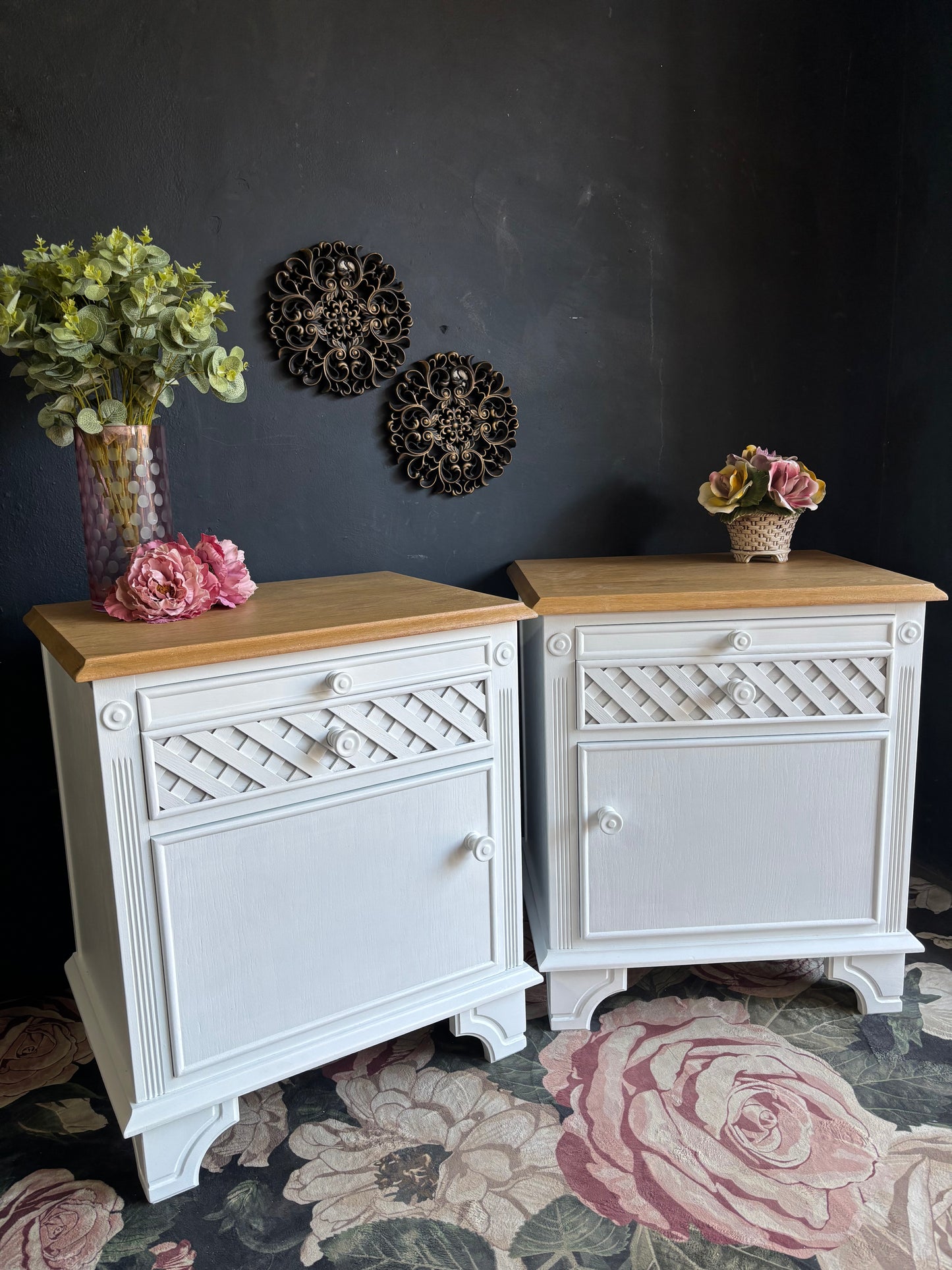 Solid Oak Bedside Pedestals – Pair