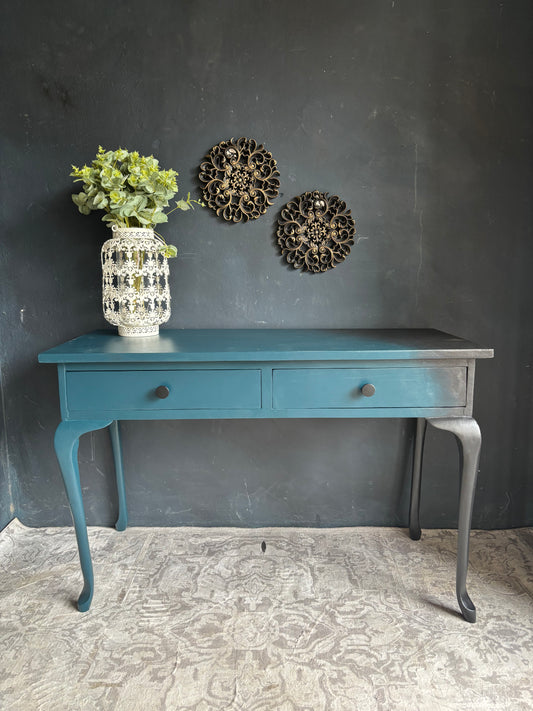 Midnight Tide Console Table with Dual Drawers