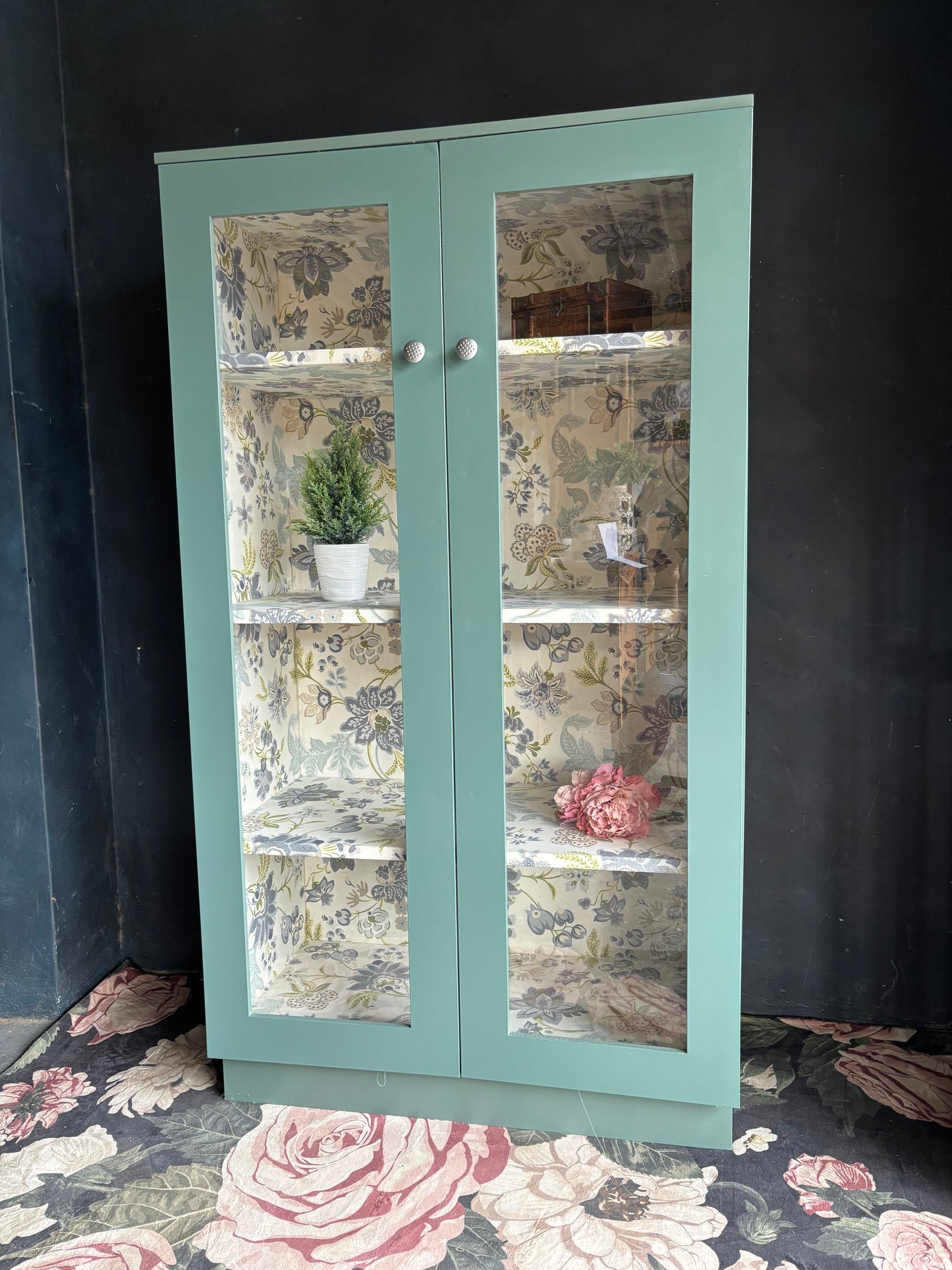 Aqua Glass Display Cabinet / Bookcase