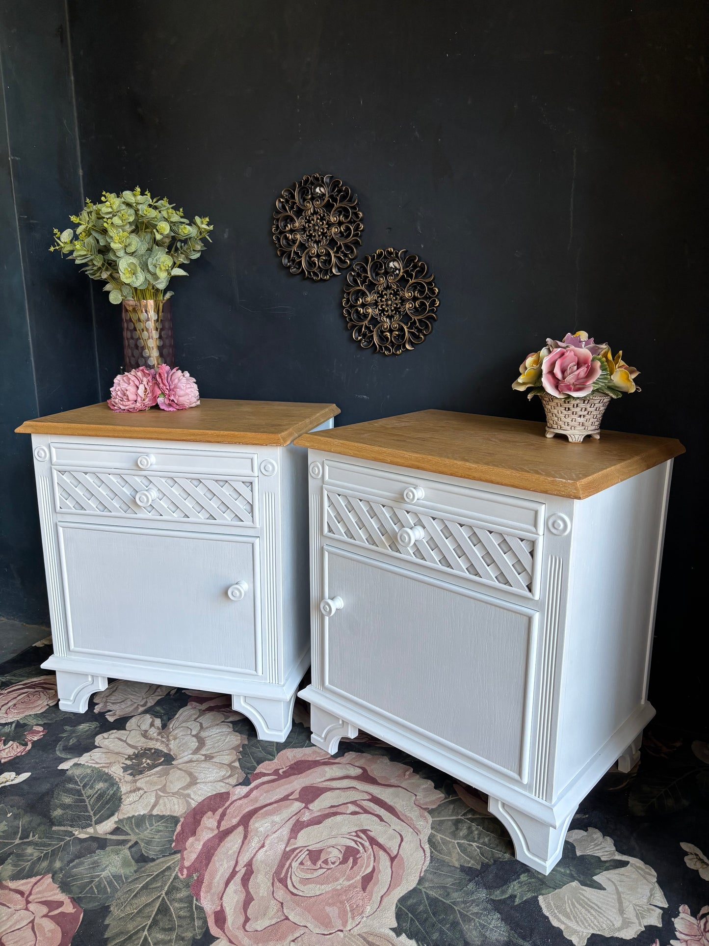 Solid Oak Bedside Pedestals – Pair