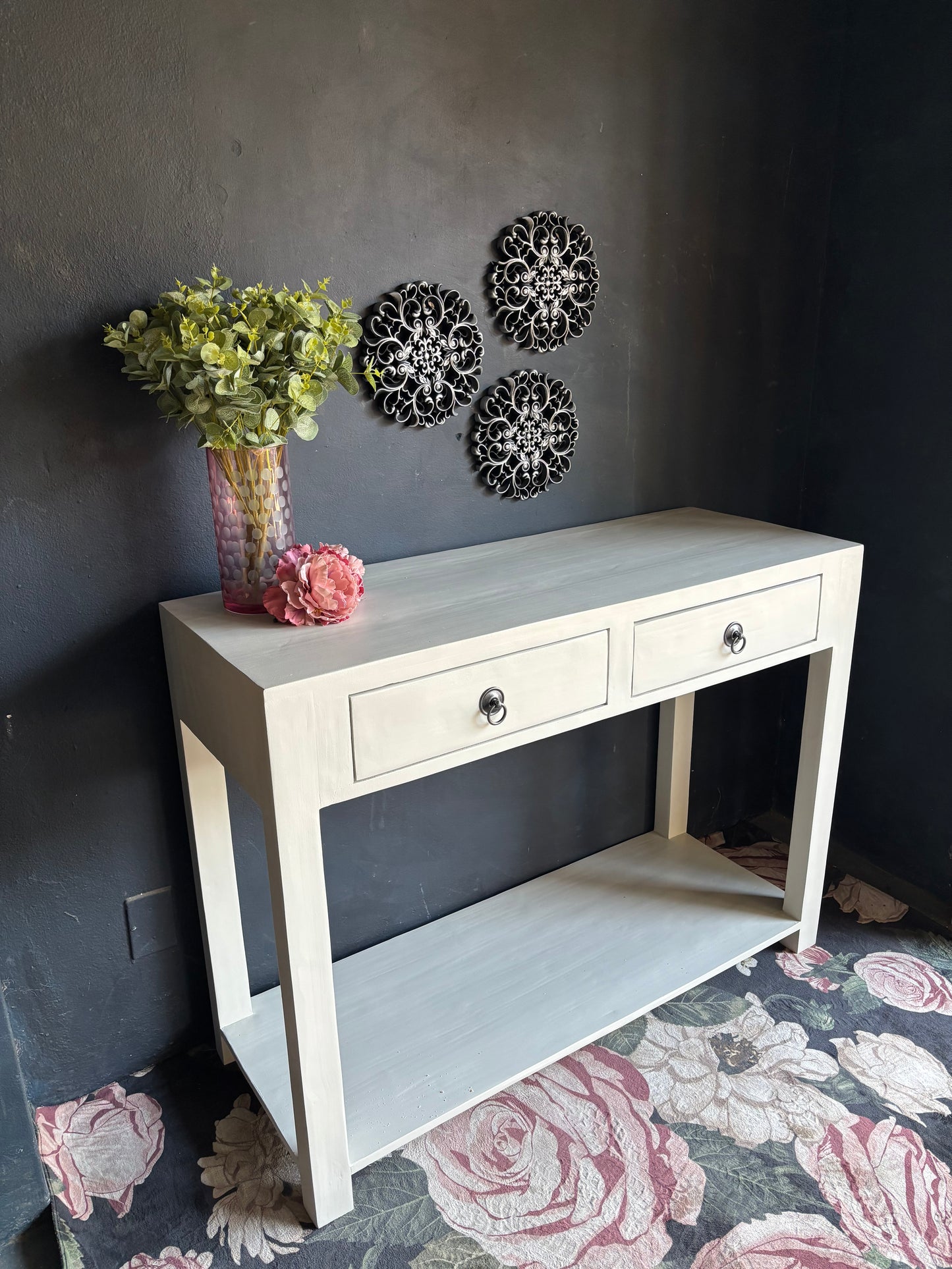 Soft White Two-Drawer Server/Console Table