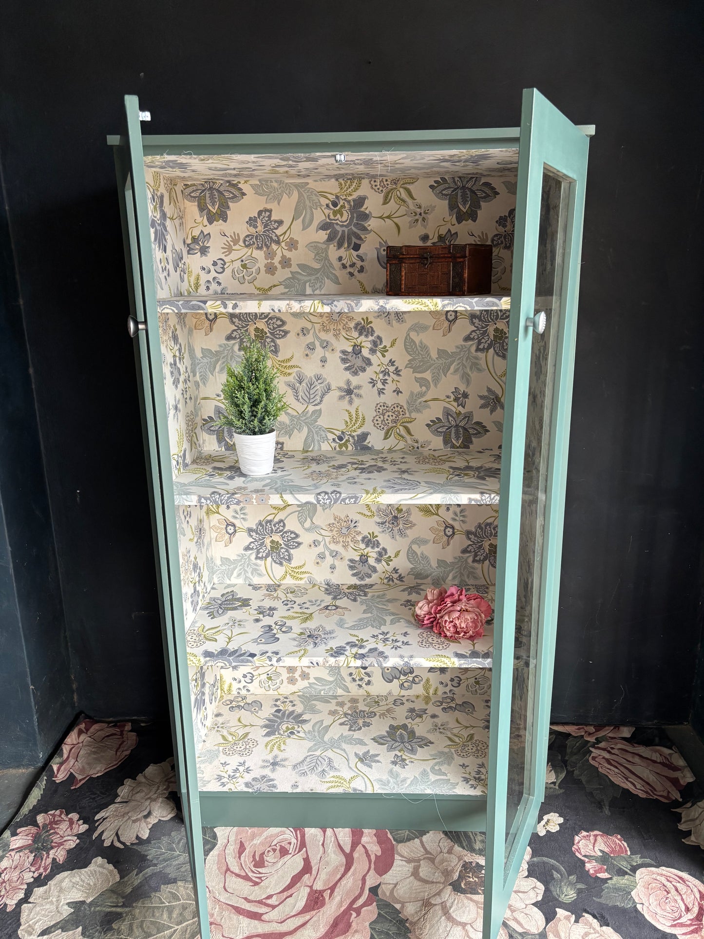 Aqua Glass Display Cabinet / Bookcase